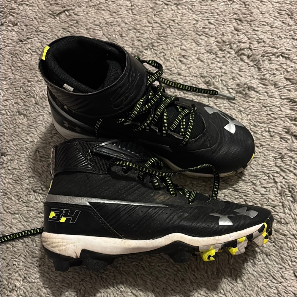 Black and Yellow Under Armour Youth Cleats